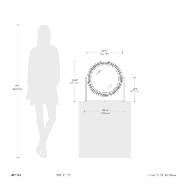 Marilyn Table Top Led Vanity Mirror - Chrome For Sale - Image 12 of 12