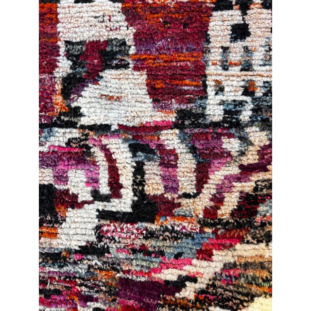 Moroccan Artist Colorful Geometric Moroccan Wool Rug For Sale - Image 4 of 8