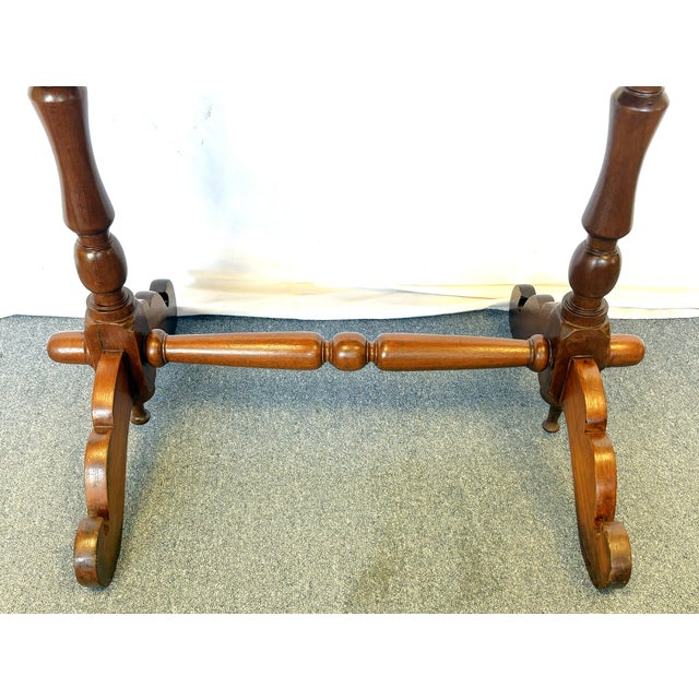 Antique Hand Made Campaign Style Oval Wood Table For Sale In West Palm - Image 6 of 14