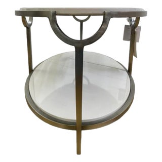 Bernhardt Morello Faux Marble & Steel Side Table For Sale