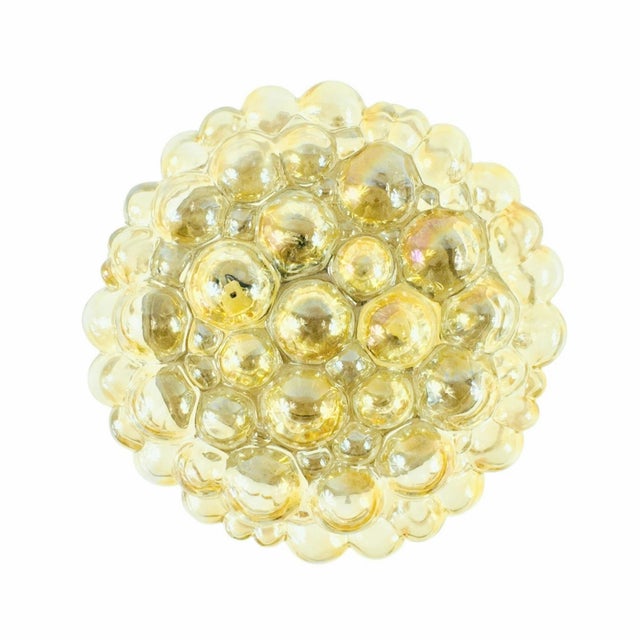 Large Mid-Century Modern Amber Bubble Glass Ceiling Light by Helena Tynell for Limburg, Germany, 1960s For Sale - Image 10 of 10