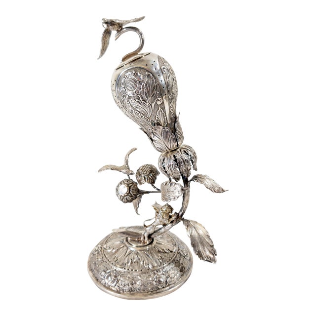 Antique Continental European Judaica Silver Spice Tower Besamim Box For Sale