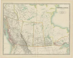Antique Map of Canada by Johnston, 1909