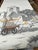 Indian Hand Painted Vintage Indian River Landscape Panoramic Mural Panels For Sale - Image 3 of 4