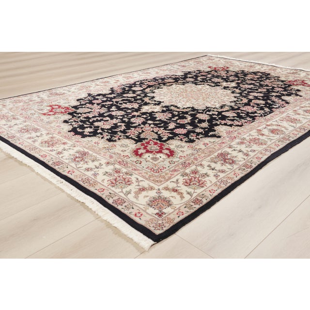 Black Vintage Chinese Tabriz Rug, 05'10 X 08'10 For Sale - Image 8 of 10