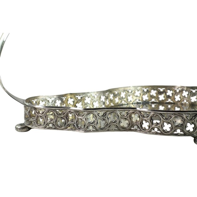 Vintage Italian Art Deco Metal Silverplate Tray by Arrigo Finzi, 1940s For Sale - Image 6 of 13