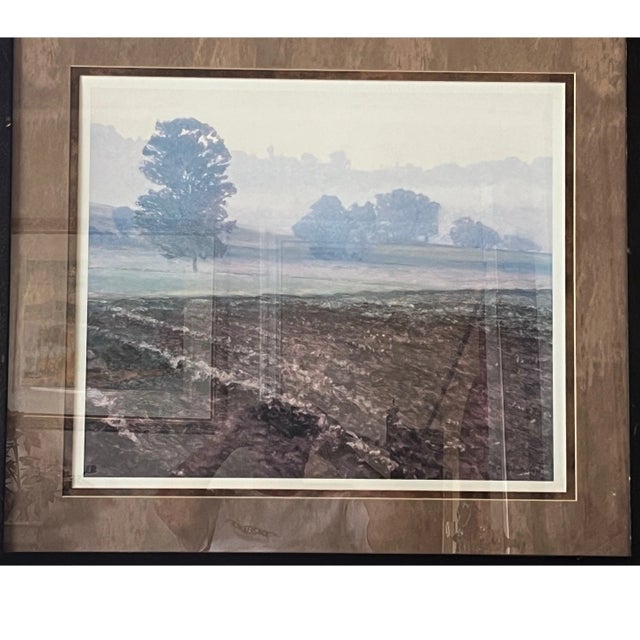Large Signed Kent Lovelace "Winter Hillside" Lithograph Designer Frame 36x34 For Sale In San Francisco - Image 6 of 8