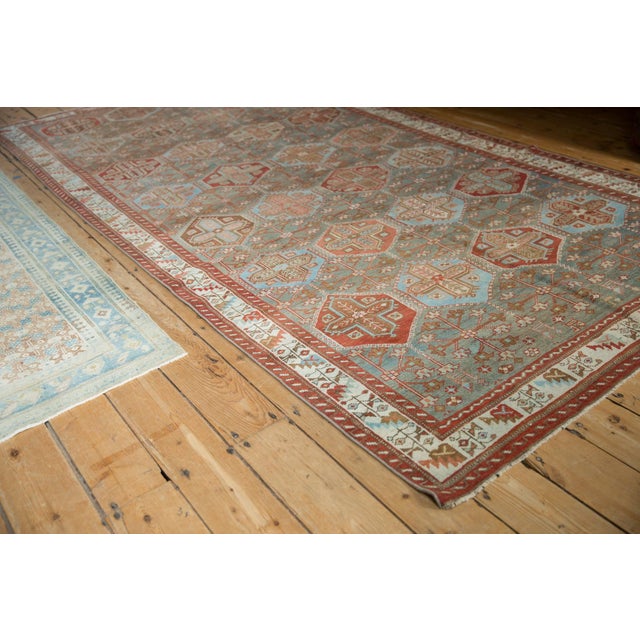 Red 1950s Vintage Persian Baktiari Hexagonal Panel Wool Carpet For Sale - Image 8 of 9