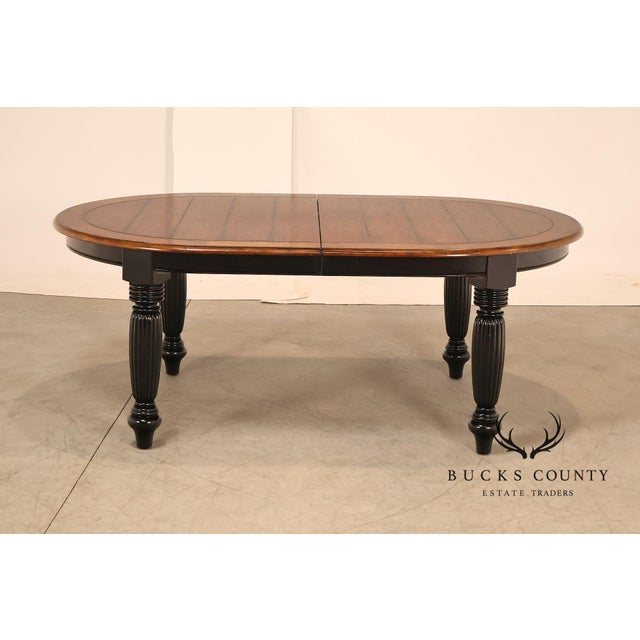 Oskar Huber Farmhouse Style Oval Extension Dining Table With 2 Leaves For Sale In Philadelphia - Image 6 of 16