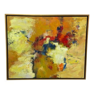 Circa 2016 Linda French Original Abstract Artwork, Signed + Framed For Sale