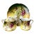 Antique Art Nouveau Jaeger & Co. Bavarian, A. Koch Grape Motif Porcelain Dessert Trio For Sale