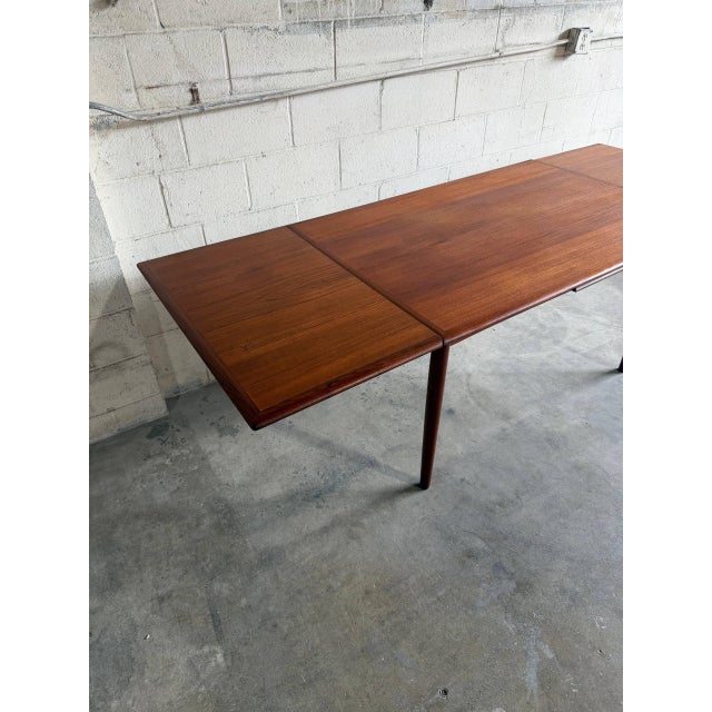 Vintage Danish Teak Extension Dining Table Mid Century Modern Expandable Scandinavian For Sale - Image 9 of 10
