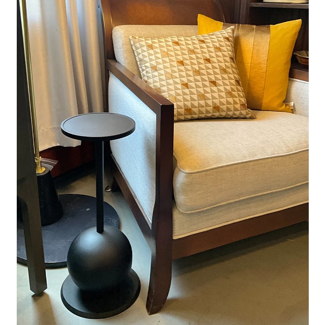 Mid-Century Modern Jasper Steel Drinks Table With Sculptural Spherical Base For Sale - Image 3 of 4