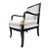 Vintage Ethan Allen Neoclassical Black & Gold Accent Armchair For Sale