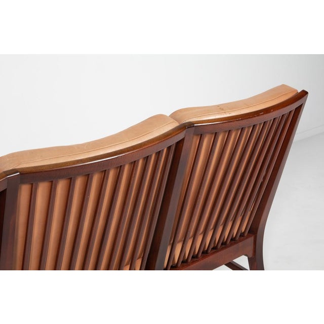 Danish 3-Seat Sofa with Cognac Leather Cushions For Sale - Image 10 of 18