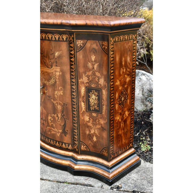 Vintage (1980's) Two Door Painted Cabinet has a Regency Style. Two Doors with One Shelf. The Measurements: 39"W x 15.5"D x...