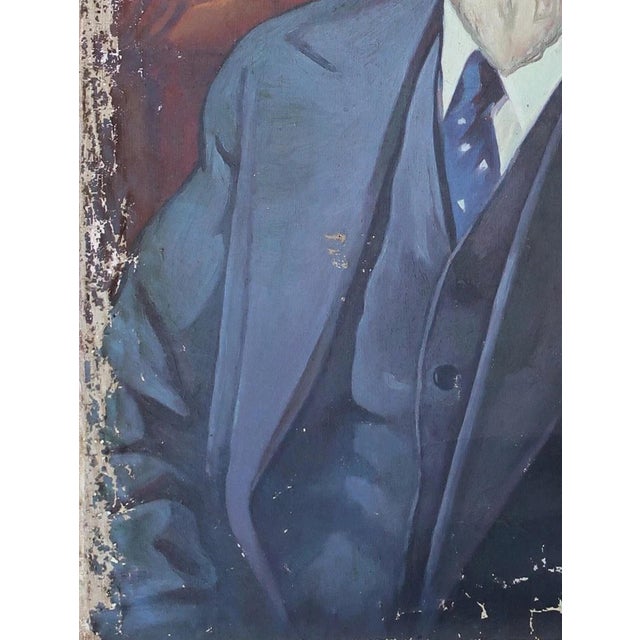 1970s Mikhail Kalinin Portrait Painting, Socialist Realism Art, 1970s For Sale - Image 5 of 6