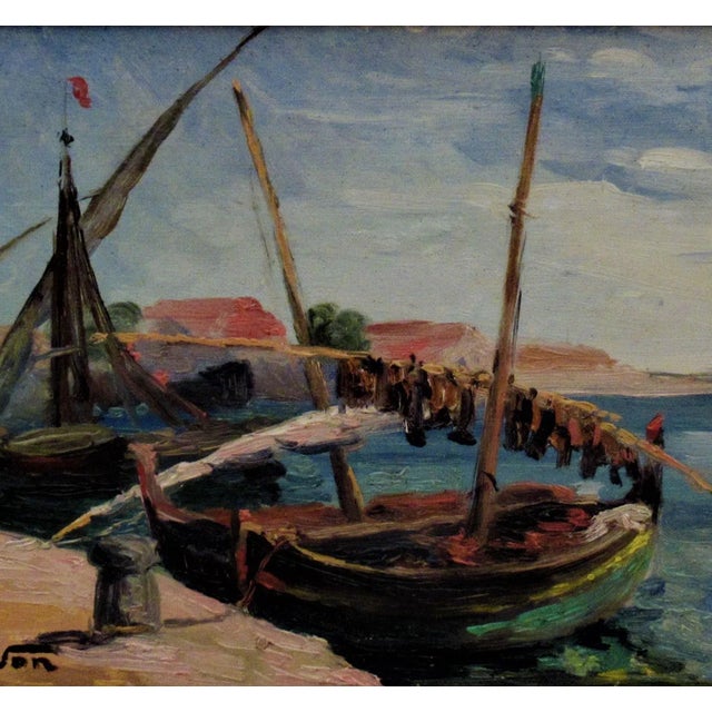Impressionist Jean Guindon, Port en Provence, Circa 1920 For Sale - Image 3 of 8