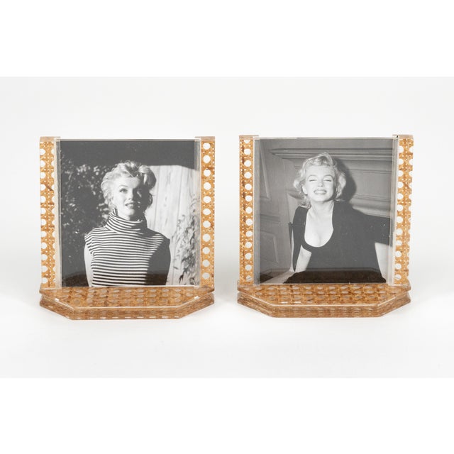 Mid-Century Modern Mid-Century Modern Acrylic and Rattan Picture Frames from Christian Dior, 1970s, Set of 2 For Sale - Image 3 of 14