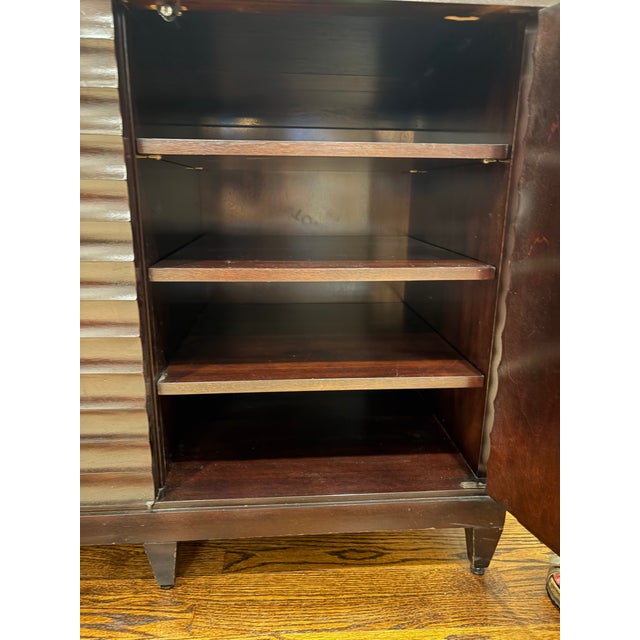 Mid-Century Modern Barbara Barry for Baker Modern Fluted Buffet Sideboard Cabinet With Black Stone Top For Sale - Image 3 of 8