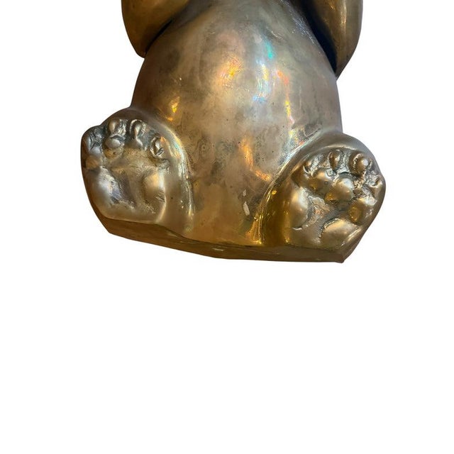 Metal MCM Brass Panda Statue Figurine For Sale - Image 7 of 17