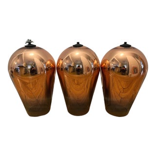 Tom Dixon Copper Fade Pendant Set (X3) For Sale