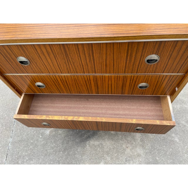 Mid Century Zebra Wood Three Drawer Chest For Sale - Image 10 of 12