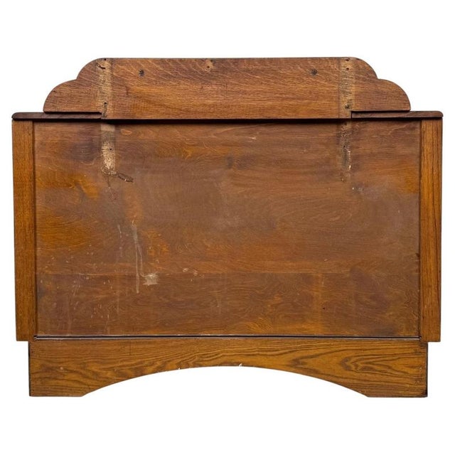 Brown Vintage English Oak Low Chest of Drawers, 1900s For Sale - Image 8 of 12