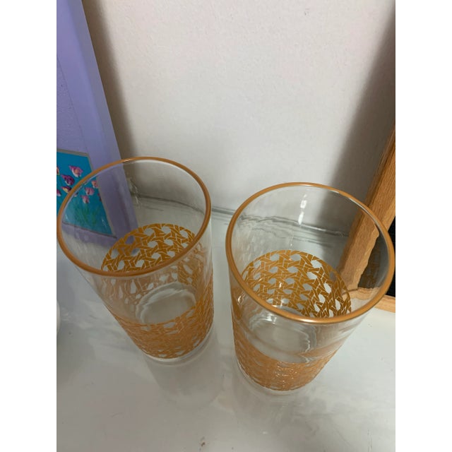 Vintage Libbey Cane Glass Tumblers- a Pair For Sale In New York - Image 6 of 8