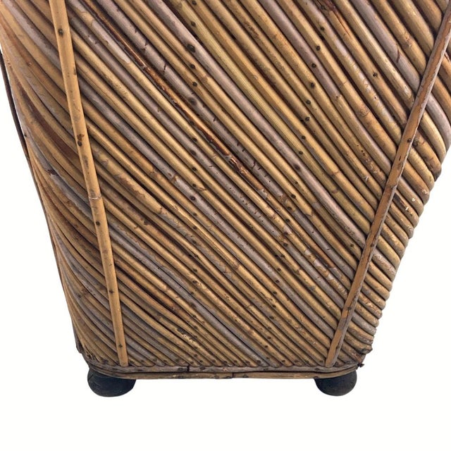 Rustic Vintage Wicker Chest in Bamboo, 1930s For Sale - Image 3 of 18