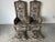 Vintage Hollywood Regency Louis XV-Style High-Back Carved Wood Accent Chairs - a Pair For Sale - Image 9 of 12