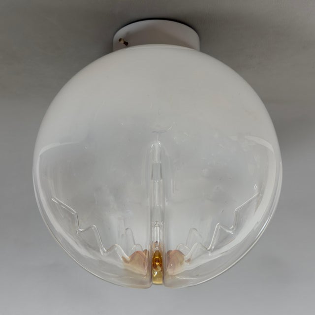 1970s Space Age Sphere Ceiling Lamp in Murano Glass from Mazzega, 1970s For Sale - Image 5 of 11