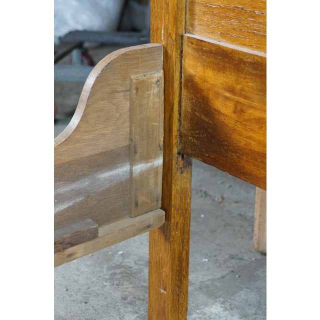 Antique 19th C. American Victorian Carved Golden Oak Paneled High Back Bed Frame For Sale - Image 13 of 18