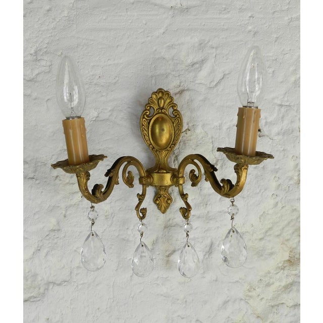 French Chandelier & Wall Sconces, 1950s, Set of 3 For Sale - Image 13 of 15