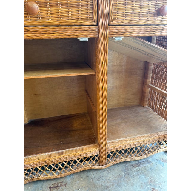 Wicker Sideboard W/ Drawers For Sale - Image 9 of 9