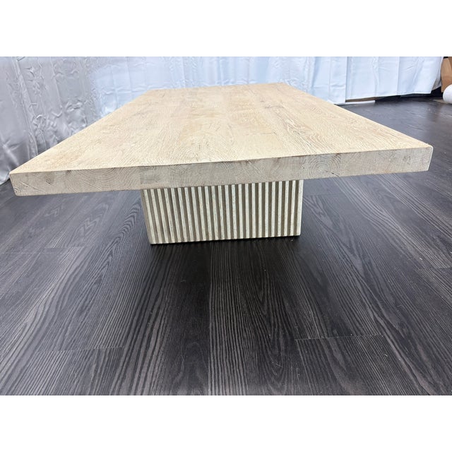 Rh Reclaimed Oak Reeded Plinth Rectangular Coffee Table – 64" For Sale - Image 11 of 18
