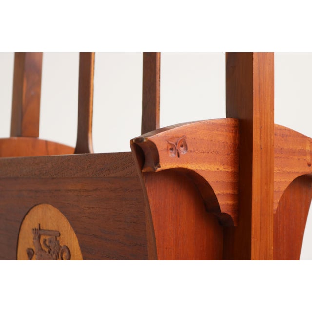 Antique Dutch Amsterdam School Magazine Rack, 1920s For Sale - Image 11 of 12