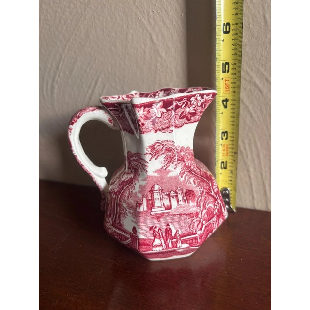 Mason's Ironstone Vintage Mid-Century Modern Masons Ironstone Vista Hydra English Cottage Pitcher For Sale - Image 4 of 7