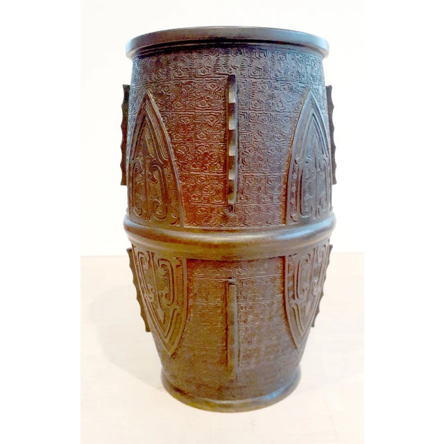 Antique Chinese Bronze Vase For Sale - Image 4 of 7