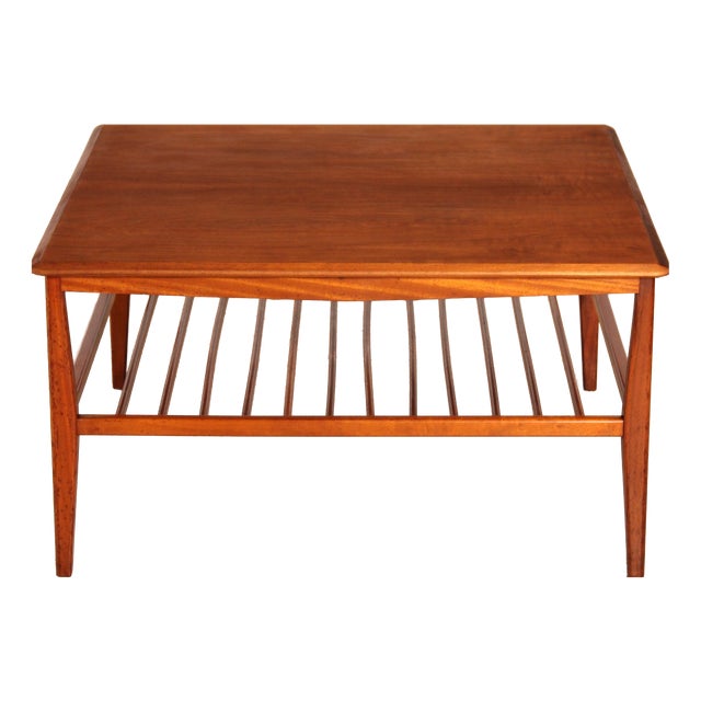 Mid-Century Rectangular Coffee Table with Magazine Rack, 1960s For Sale