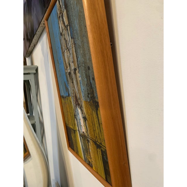 Mid-Century Modern Bill Howard Armstrong Abstract Mixed-Media Painting on Board For Sale - Image 3 of 10