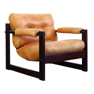 1960s Vintage Percival Lafer Rosewood Framed Lounge Chair For Sale