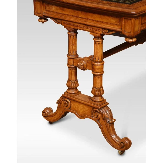 Walnut Writing Desk in the style of Gillows For Sale - Image 11 of 12