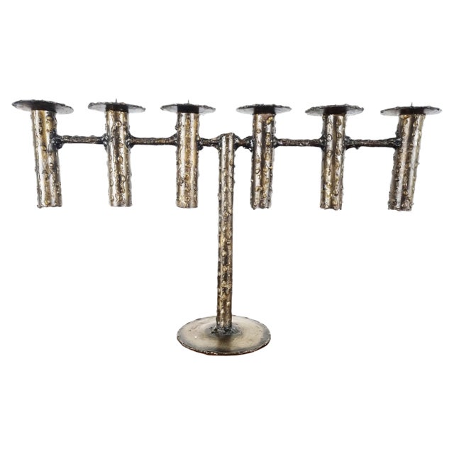 Brutalist Candle Holder, 1970s For Sale