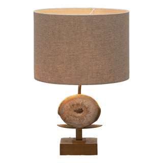 Hollywood Regency Table Lamp with Geode by Willy Daro, 1970s For Sale