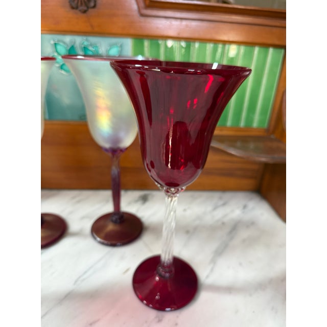 Contemporary Art Glass Wines by Rick Strini - Set of 4 For Sale In Atlanta - Image 6 of 12