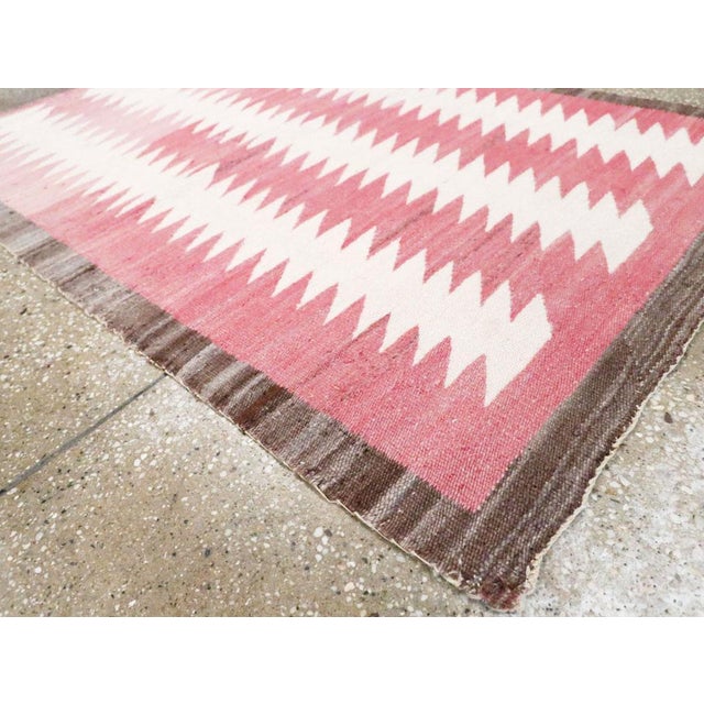 Rose Galerie Shabab Collection Tribal Mid-20th Century Handmade American Flatweave Navajo Throw Rug For Sale - Image 8 of 10