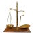 19th Century French Freestanding Brass Tea Scale Mounted on Wooden Base For Sale