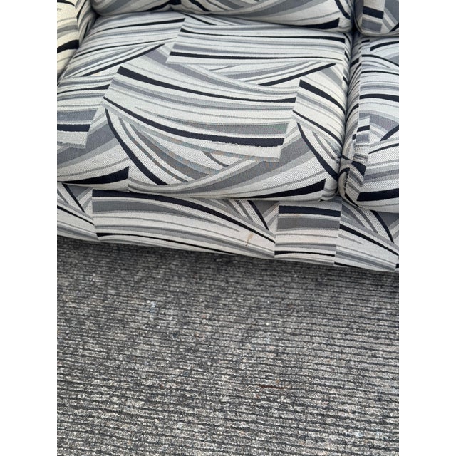 Late 20th-Century Tuxedo Sofas With Abstract Upholstery For Sale - Image 4 of 12