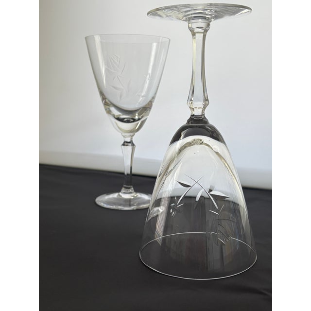 1960s Vintage 1960's Noritake Primrose Crystal Water Glasses- Set of 4 For Sale - Image 5 of 10